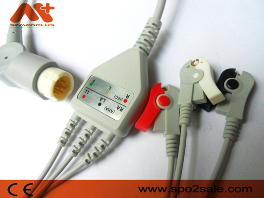 สายเคเบิล ECG แบบต่อตรง 3 ตัวที่เข้ากันได้กับ Philips - M1970A