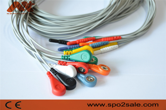Medical 10 Lead Ecg Cable Din 1.5 Holter ECG Leadwire สำหรับ Holer Recorder
