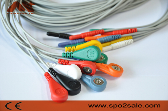 Medical 10 Lead Ecg Cable Din 1.5 Holter ECG Leadwire สำหรับ Holer Recorder