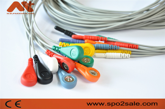 Medical 10 Lead Ecg Cable Din 1.5 Holter ECG Leadwire สำหรับ Holer Recorder
