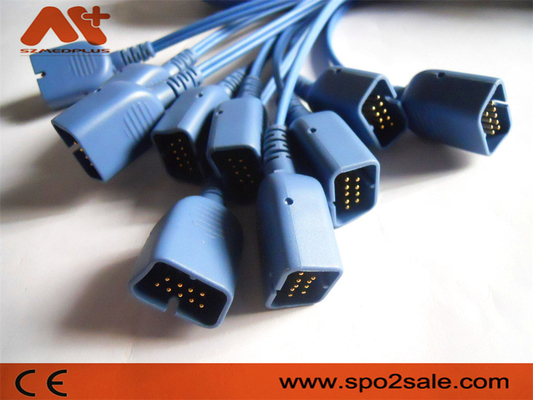 อุปกรณ์เสริมสำหรับตรวจสอบผู้ป่วย DB9 สายเคเบิล 14 พิน Nihon Kohden Spo2 Cable