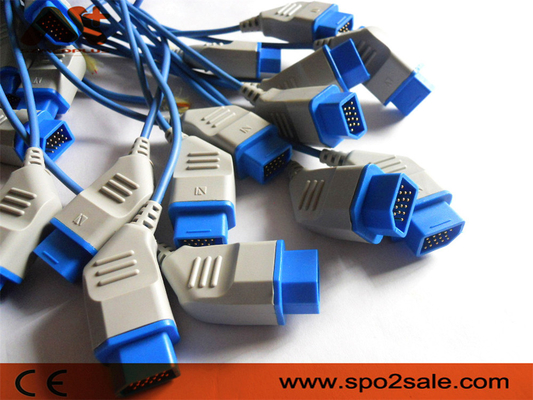 อุปกรณ์เสริมสำหรับตรวจสอบผู้ป่วย DB9 สายเคเบิล 14 พิน Nihon Kohden Spo2 Cable