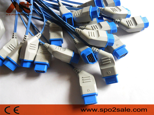อุปกรณ์เสริมสำหรับตรวจสอบผู้ป่วย DB9 สายเคเบิล 14 พิน Nihon Kohden Spo2 Cable