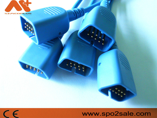 อุปกรณ์เสริมสำหรับตรวจสอบผู้ป่วย DB9 สายเคเบิล 14 พิน Nihon Kohden Spo2 Cable