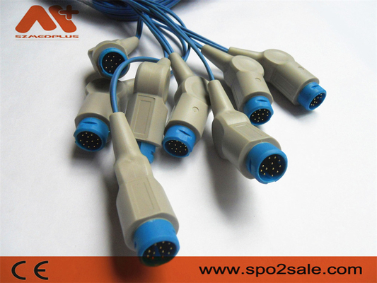 อุปกรณ์เสริมสำหรับจอภาพผู้ป่วย 8 พิน สายเคเบิล Philips Spo2 12 Pin