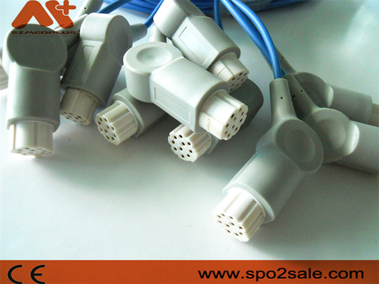 สายเคเบิล Datex Mindray Spo2 สายต่อ szmedplus Spo2 สีเทา