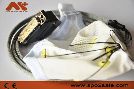 สายเคเบิล EEG Neurofeedback ทางการแพทย์แบบบูรณาการ 10 Leads EEG Hat สำหรับ Ear Clip Tin Electrode