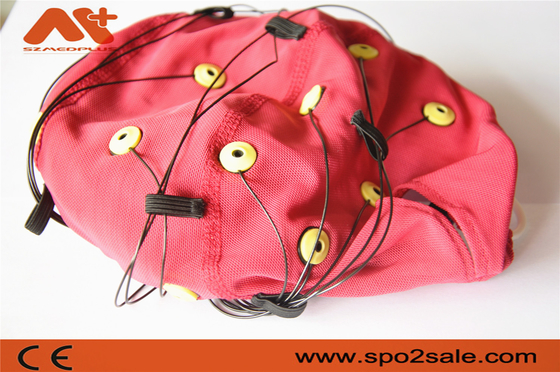 สายเคเบิล EEG ของ Neurofeedback สีแดงแบบรวม 20 Leads EEG Cap สำหรับเครื่อง EEG