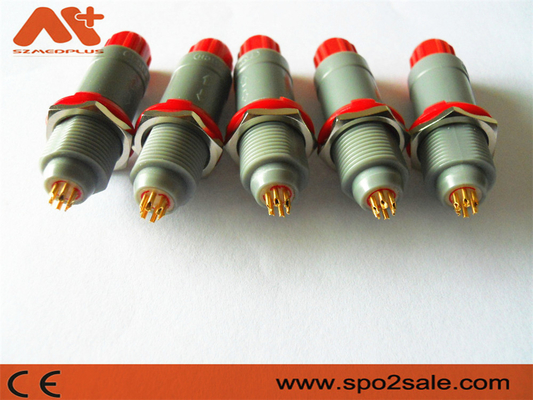 1P Pull Push 6 Pin พลาสติก คอนเนคเตอร์ เปลือกสีเทา สีแดง คีย์คู่ 60 สําหรับการใช้งานทางการแพทย์