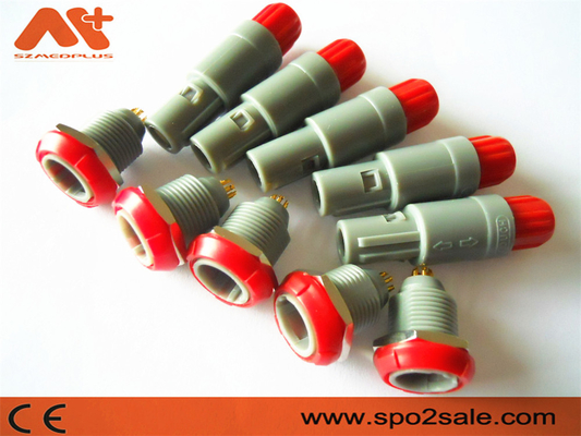1P Pull Push 6 Pin พลาสติก คอนเนคเตอร์ เปลือกสีเทา สีแดง คีย์คู่ 60 สําหรับการใช้งานทางการแพทย์