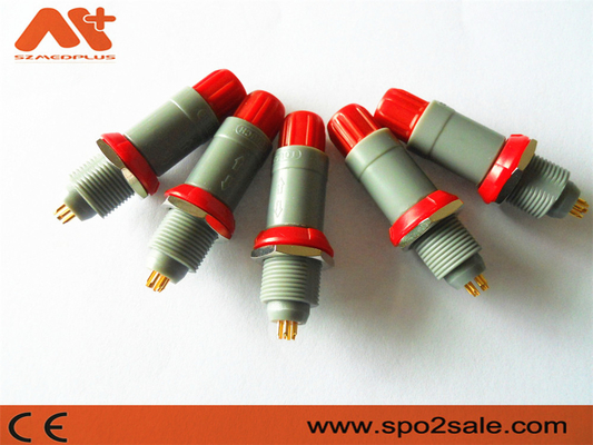 1P Pull Push 6 Pin พลาสติก คอนเนคเตอร์ เปลือกสีเทา สีแดง คีย์คู่ 60 สําหรับการใช้งานทางการแพทย์