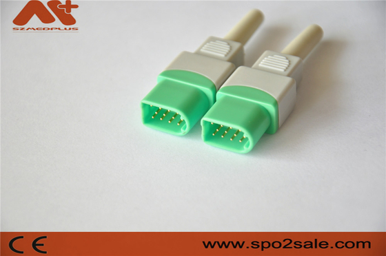 ขั้วต่อ ECG 12 พินสำหรับอุปกรณ์เสริมทางการแพทย์สำหรับผู้ป่วย Datascope สีเขียว