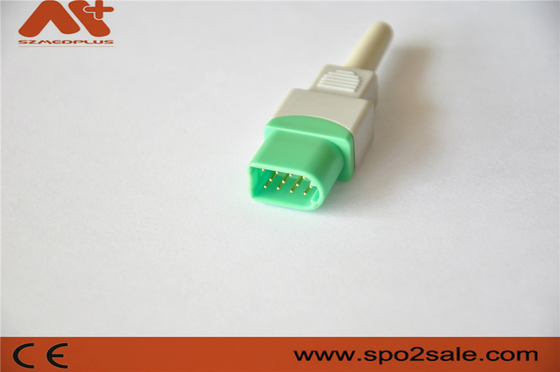 ขั้วต่อ ECG 12 พินสำหรับอุปกรณ์เสริมทางการแพทย์สำหรับผู้ป่วย Datascope สีเขียว