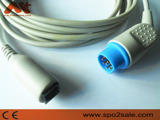สายเคเบิลอะแดปเตอร์ IBP ที่เข้ากันได้กับ Siemens สำหรับ Utah, BD, Edwards, Abbort, B.braun, Argon, Medex logical IBP Transducer