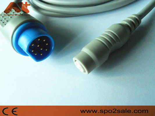 สายเคเบิลอะแดปเตอร์ IBP ที่เข้ากันได้กับ Siemens สำหรับ Utah, BD, Edwards, Abbort, B.braun, Argon, Medex logical IBP Transducer