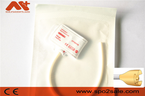 NIBP Cuff แบบใช้แล้วทิ้ง - M1866B ทารกแรกเกิด 1 หลอดเดียว 3 - 6 ซม.