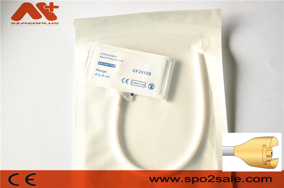 NIBP Cuff แบบใช้แล้วทิ้ง - M1868B ทารกแรกเกิด 2 หลอดเดียว 4 - 8 ซม.