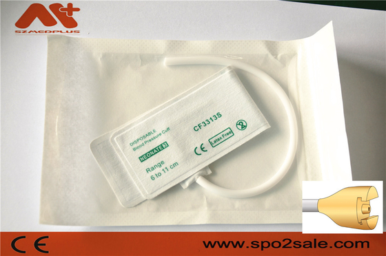 NIBP Cuff แบบใช้แล้วทิ้ง - M1870S ทารกแรกเกิด 3 หลอดเดียว 6 - 11 ซม.