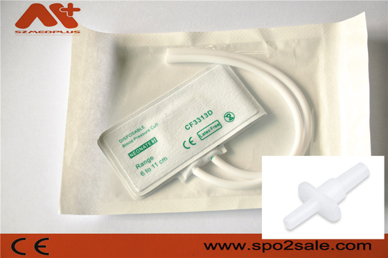 NIBP Cuff แบบใช้แล้วทิ้ง - 2523 ทารกแรกเกิด 3 หลอดคู่ 6 - 11 ซม.
