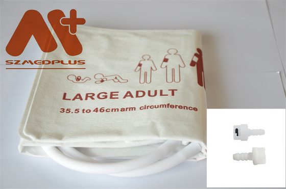 NIBP Cuff แบบใช้แล้วทิ้ง - 2455 หลอดคู่ผู้ใหญ่ขนาดใหญ่ 35.5 - 46 ซม.