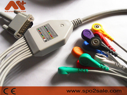 สายเคเบิล Ecg Lead ของ Philips 9293-033-50 สายเคเบิลเครื่อง Ecg AHA Snap