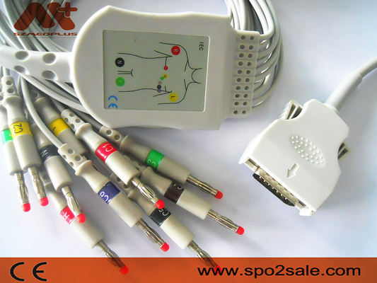 ต่อตรงสาย EKG 9293-021-50 Mortara Ecg Cable สำหรับ ELI 100, ELI 200, ELI 50