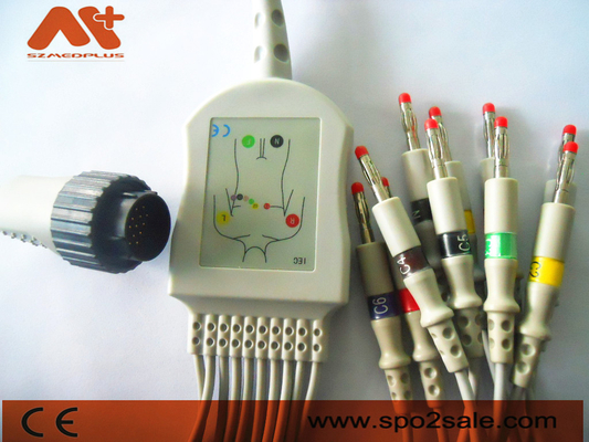 Kenz PC-104 สาย EKG 16 พินสำหรับ Kanz 103, 106, 107, 1201, 302, 303