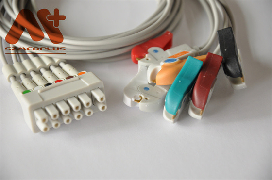 GE Marquette Holter สายเคเบิล ECG Telemetry Leadwire 421932-001 6 คลิปหนีบ