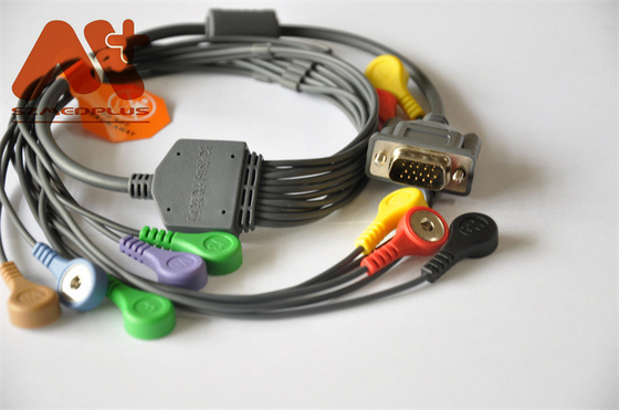 CE Holter Recorder DMS 300-3A สายเคเบิล AHA ECG 10 ปลั๊ก Snap Snap