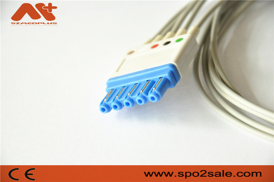 5 สายเคเบิลสำหรับผู้ป่วย AHA Snap ECG ตะกั่ว M1644A Philips Compatible