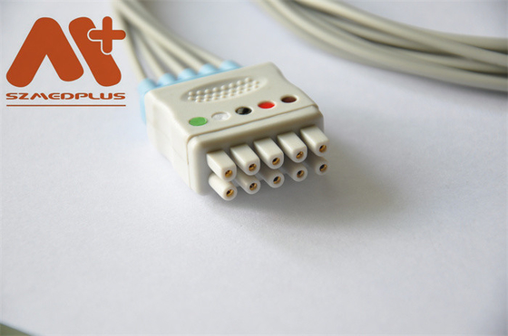 GE Healthcare Marquette ECG สายเคเบิลสำหรับผู้ป่วย 5 ตะกั่ว Snap 411202-001