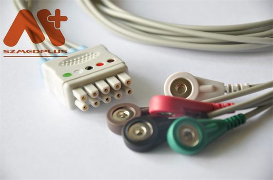GE Healthcare Marquette ECG สายเคเบิลสำหรับผู้ป่วย 5 ตะกั่ว Snap 411202-001