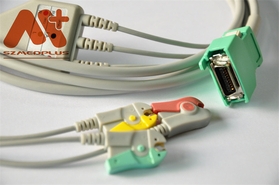 Nihon Kohden Compatible 3 Lead Clip Direct-Connect ECG Cable สำหรับ OPV -1500