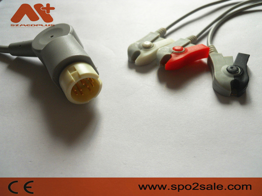 สายเคเบิล ECG แบบต่อตรง 3 ตัวที่เข้ากันได้กับ Philips - M1970A