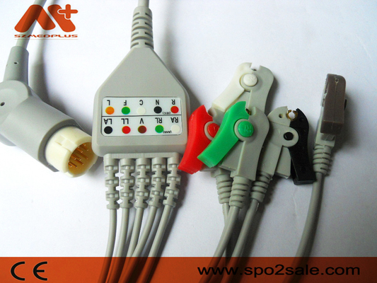 สายเคเบิล ECG ที่เชื่อมต่อโดยตรง 5 ตัวของ Philips ที่เข้ากันได้ - M1975A
