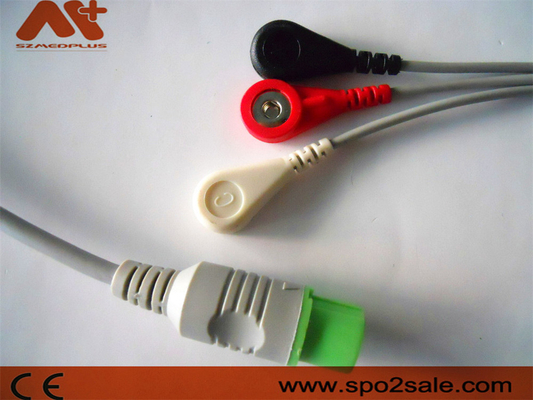 Fukuda Denshi Compatible 3 Lead Snap Direct-Connect ECG Cable - 0012-00-1192