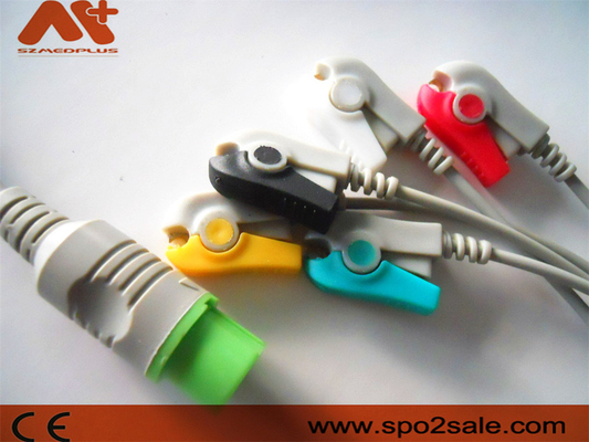 Fukuda Denshi Compatible 5 Lead Clip Direct-Connect ECG Cable สำหรับ Dynascope DS-5100, DS-5100E, DS-5300W, DS-5400, DS-7001