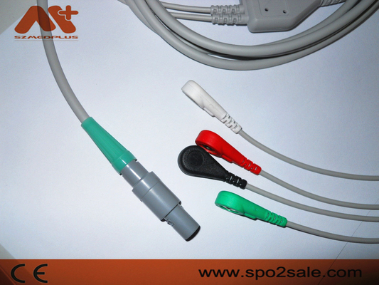 Petas 165R, 260R, 300, K-250, KMA160R สายเคเบิล ECG เชื่อมต่อโดยตรง 4 สแนปที่รองรับ