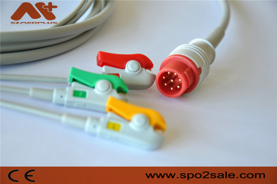 สายเคเบิล ECG เชื่อมต่อโดยตรง 3 สายสำหรับ Bionet BM3, BM3VET เข้ากันได้