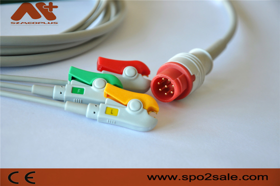 สายเคเบิล ECG เชื่อมต่อโดยตรง 3 สายสำหรับ Bionet BM3, BM3VET เข้ากันได้