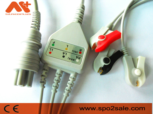 Omron > Colin BP-88S, BP-S510, M9500, Press Mate Advantage Compatible 3 คลิปหนีบตรงสาย ECG เชื่อมต่อโดยตรง