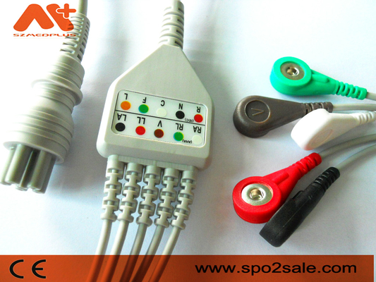 Colin BP-88S BP-S510 M9500 สายเคเบิลตรวจสอบผู้ป่วย Ecg 6 Pin Cable