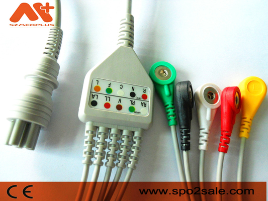 Colin BP-88S BP-S510 M9500 สายเคเบิลตรวจสอบผู้ป่วย Ecg 6 Pin Cable