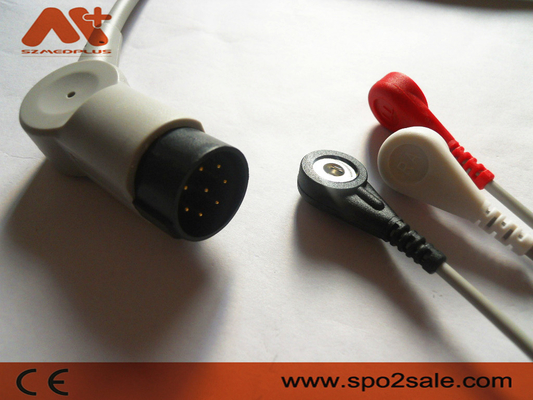 Nihon Kohden OEC-6102A, OEC-6105A, OEC-6120A, OEC-6120J, OEC-6120K สายเคเบิล ECG เชื่อมต่อโดยตรง 3 ตัวที่ใช้งานได้
