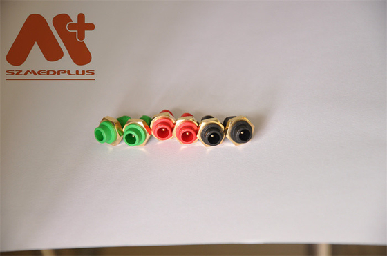 ซ็อกเก็ต ECG กลมกลม 1.5 มม. ที่เข้ากันได้ Spo2 สีแดงสีเขียวสีดำ