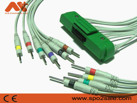 สายเคเบิลสำหรับผู้ป่วย EKG Ecg Nihon Kohden Cardiofax V 1550K, ECG-9522P, ECG-1550