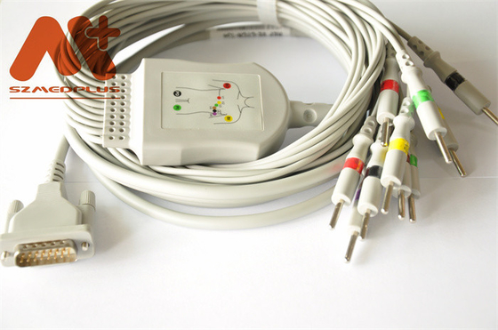 ความปลอดภัย สายเคเบิล TPU IEC AHA EKG สำหรับ EDAN SE 601 Electrocardiograph
