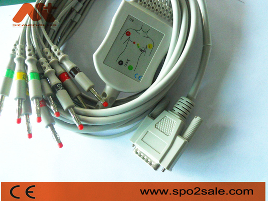 คาร์ดิโอนิคส์ 10 สายเคเบิล ECG สําหรับคาร์ดิโอนิคส์ Cardio Touch / Cardio Plug เครื่อง EKG