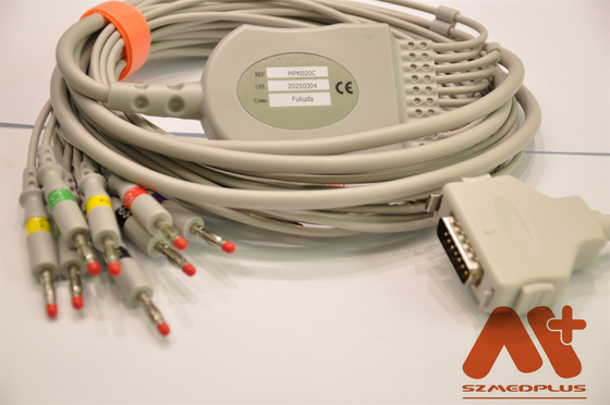 Fukuda Denshi Ecg Cords CP-104L สายเคเบิลตรวจสอบผู้ป่วย Din 3.0